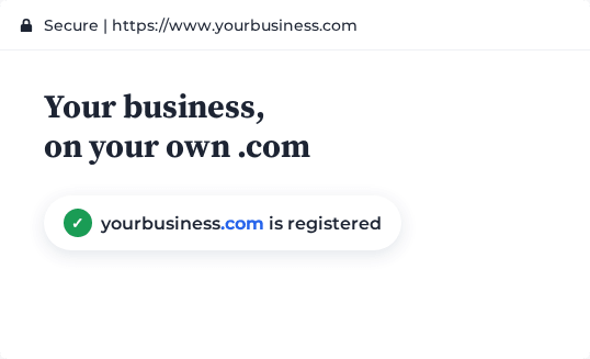Your business on its own .com domain
