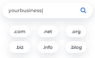 Search for a domain name ending such as .com, .net or .org